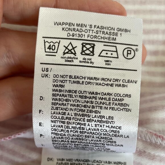 Desoto Eve Collared V Neck Striped Button Down Cotton Blouse Red Wht Sz 36 NWOT - Picture 10 of 15